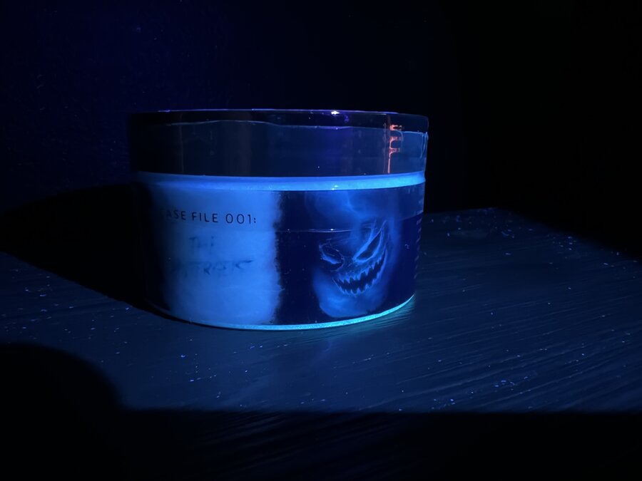 Oddyssey Slimes glowing blue under black light